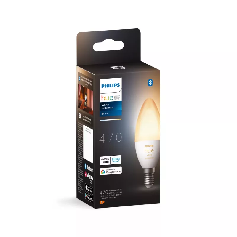 Philips Hue White Ambience Candle E14 išmanioji lemputė, 5,2 W, Bluetooth/Zigbee