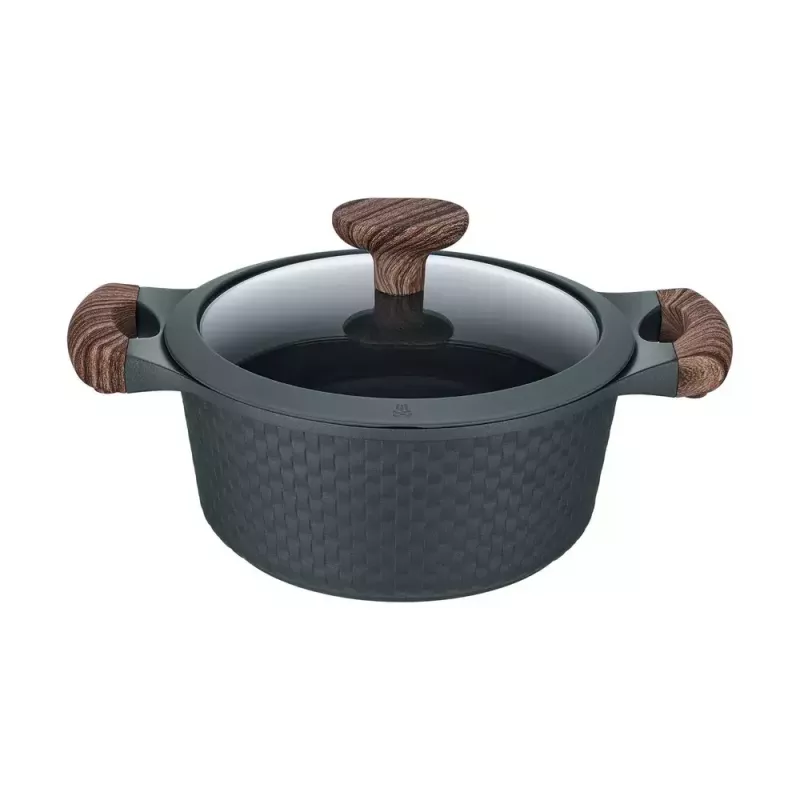 Resto Kitchenware Ran 2,4 L apvalus juodas medinis puodas