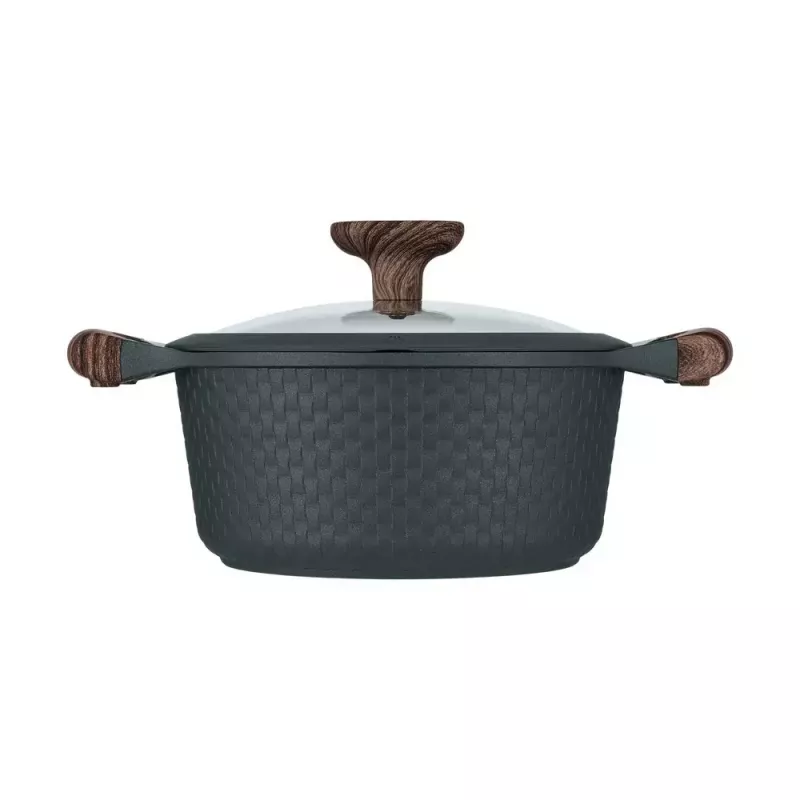 Resto Kitchenware Ran 2,4 L apvalus juodas medinis puodas