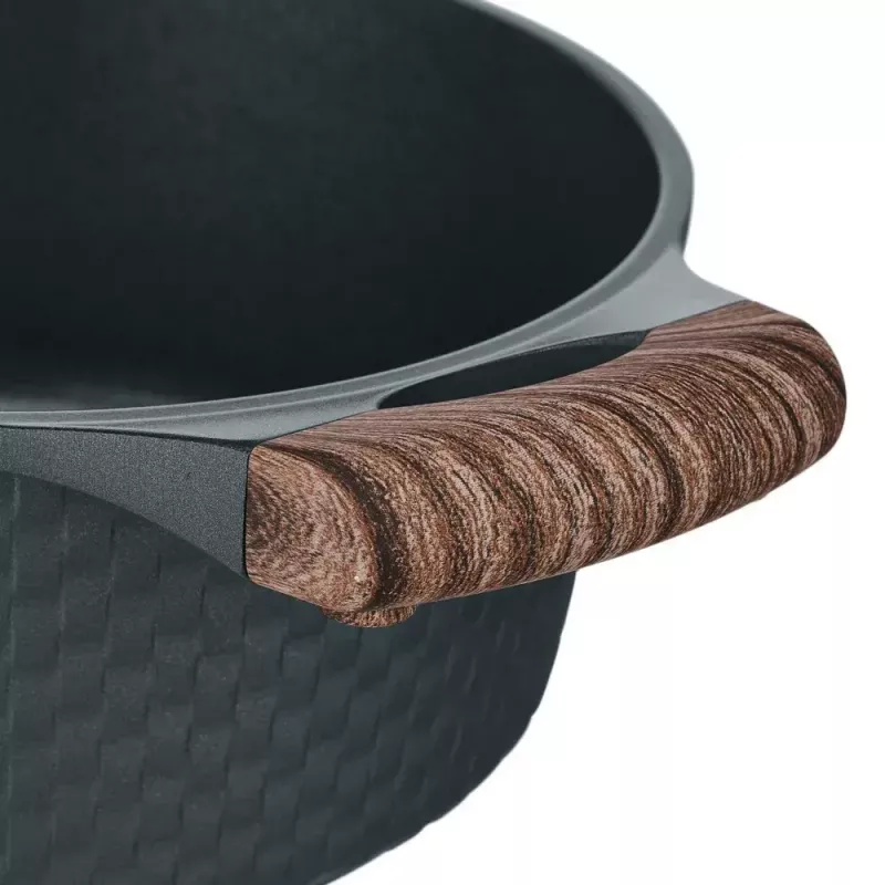 Resto Kitchenware Ran 2,4 L apvalus juodas medinis puodas