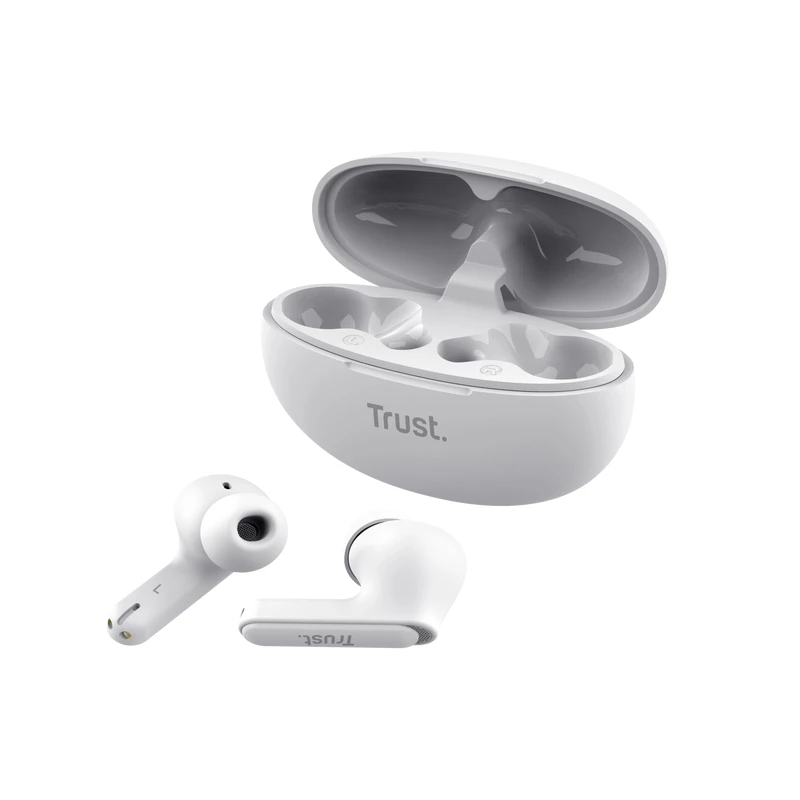 Trust Yavi belaidės ausinės True Wireless Stereo (TWS) į ausis, skambučiams ir muzikai, USB Type-C, baltos