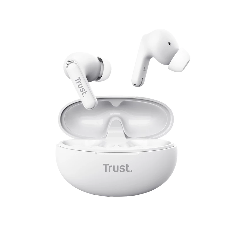 Trust Yavi belaidės ausinės True Wireless Stereo (TWS) į ausis, skambučiams ir muzikai, USB Type-C, baltos