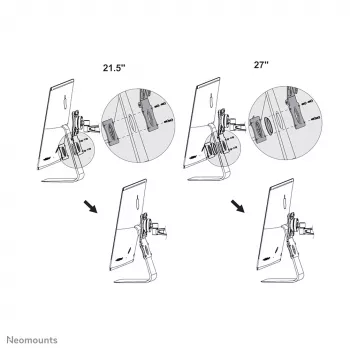 Neomounts FPMA-VESAMAC2127 iMac VESA adapter, sidabrinis, plienas, 15 kg, 100 x 100, 75 x 75 mm, 730 g