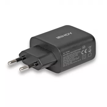 Lindy 65W USB 2 x Type C GaN įkroviklis 73438