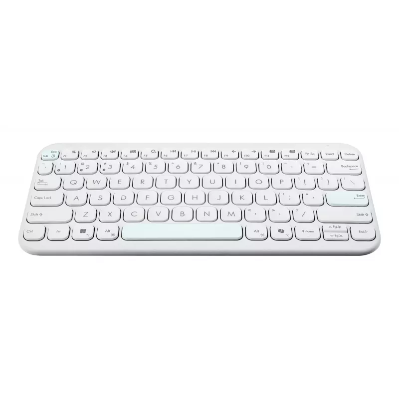 ASUS Marshmallow KW100 belaidė klaviatūra, žaižaruojančios baltos spalvos