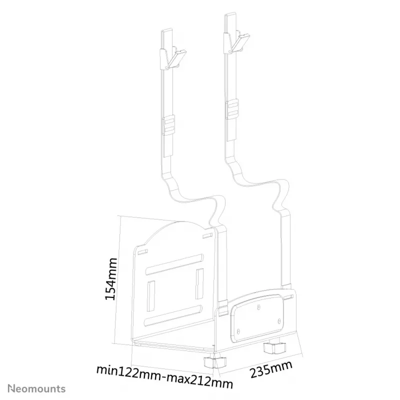 Neomounts CPU-W100BLACK laikiklis kompiuterio korpusui - iki 10 kg - universalus