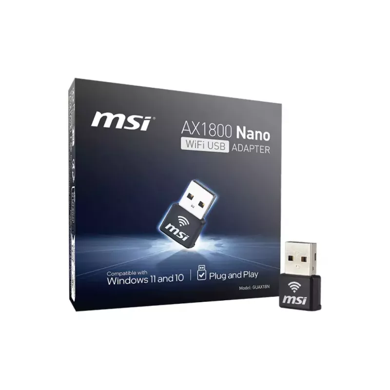 USB adapteris MSI AX1800 Nano WiFi USB 2.0 juodas