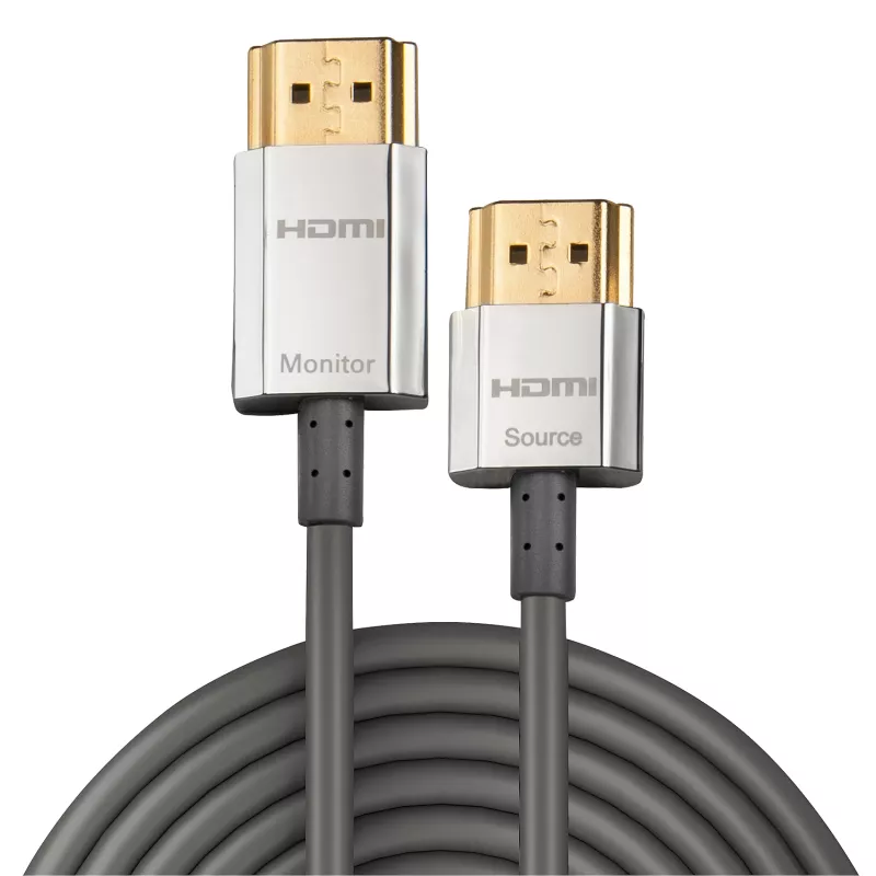 Lindy 3m CROMO Slim High Speed HDMI laidas su Ethernet, 3 m, HDMI A tipo (standartinis), HDMI A tipo (standartinis), 3D, 10.2 Gbit/s, Pilka