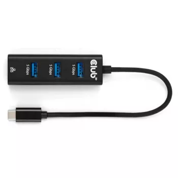 CLUB3D CSV-1549 USB-C stotelė su 3 USB-A prievadais ir Gigabit Ethernet, juoda