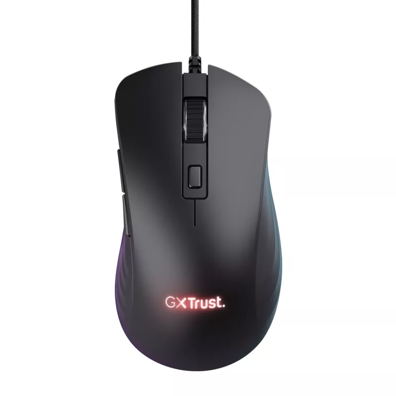 Pelė Trust GXT924 YBAR+ žaidimams, dešinei rankai, USB Type-A, optinė, 25600 DPI