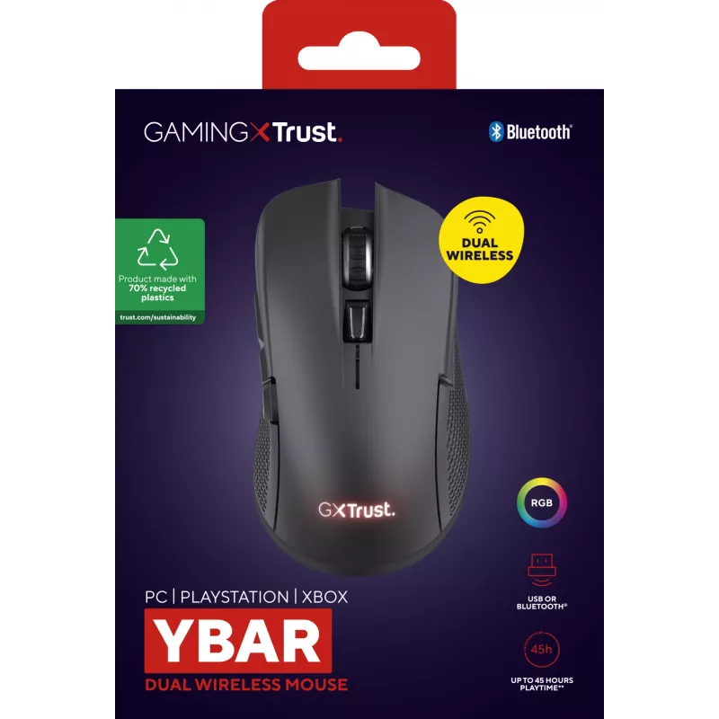 Trust GXT 931 Ybar pelė žaidimams dešinei rankai Bluetooth Laser 7200 DPI
