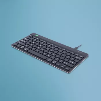 Ergonominė klaviatūra R-Go Compact Break, kompaktiška su pertraukų programine įranga, QWERTY (US), laidas, juoda
