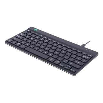 Ergonominė klaviatūra R-Go Compact Break, kompaktiška su pertraukų programine įranga, QWERTY (US), laidas, juoda