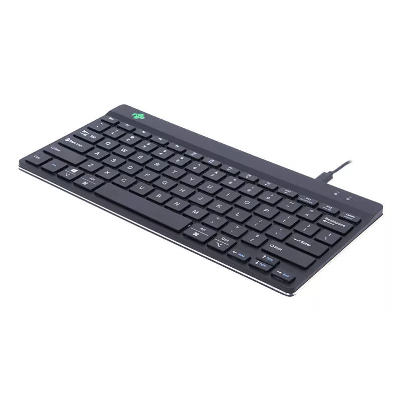 Ergonominė klaviatūra R-Go Compact Break, kompaktiška su pertraukų programine įranga, QWERTY (US), laidas, juoda