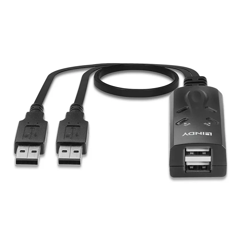Lindy 2 prievadų USB klaviatūros ir pelės jungiklis