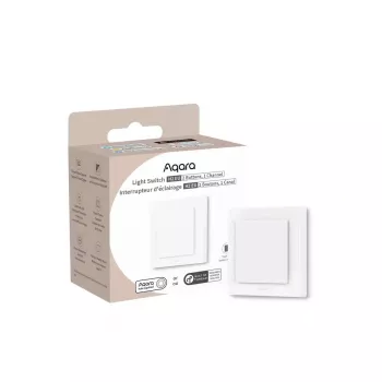 Aqara Light Switch H2 EU (2 mygtukai, 1 kanalas) (WS-K07D) - „Zigbee“ ir „Thread“ sieninis jungiklis su rele