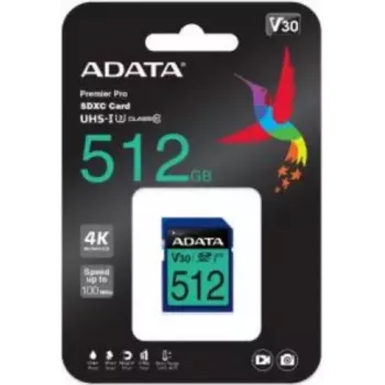 Atminties kortelė ADATA 512GB SDXC UHS-I Class 10 ASDX512GUI3V30S-R