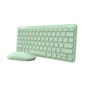 Trust Lyra belaidė klaviatūra su pele, RF Wireless + Bluetooth, QWERTY US English, žalia