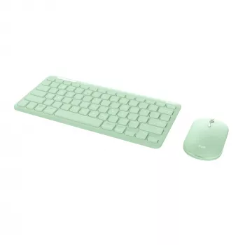 Trust Lyra belaidė klaviatūra su pele, RF Wireless + Bluetooth, QWERTY US English, žalia