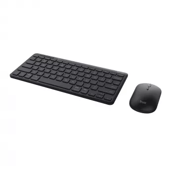 Trust Lyra klaviatūra ir pelė su RF belaidžiu ryšiu ir Bluetooth, QWERTY išdėstymas, juoda