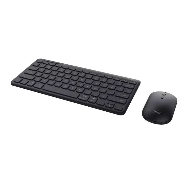 Trust Lyra klaviatūra ir pelė su RF belaidžiu ryšiu ir Bluetooth, QWERTY išdėstymas, juoda