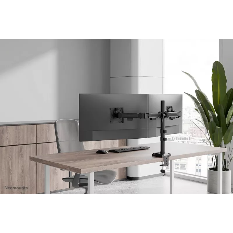 Neomounts DS60-600BL2 Monitor laikiklis 10-32 colių – Greitas montavimas – 180° stabdiklis