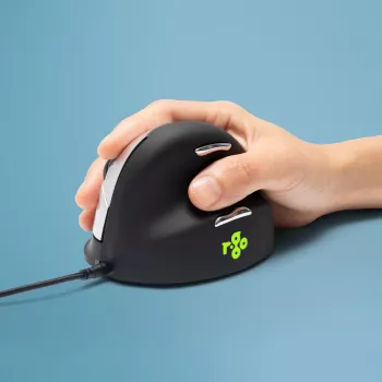 R-Go Tools ergonominė pelė R-Go HE Break su pertraukų programine įranga, vidutinė (tinka 165-185 mm rankai), dešinei rankai, laidinė, juoda