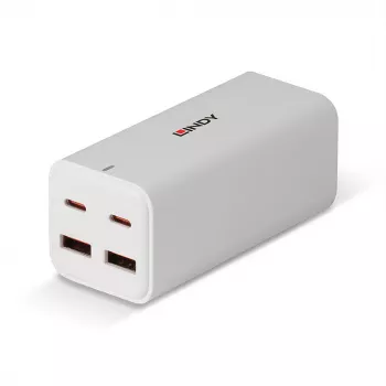 Lindy 100W 4 prievadų USB Type-C ir A GaN sieninis įkroviklis