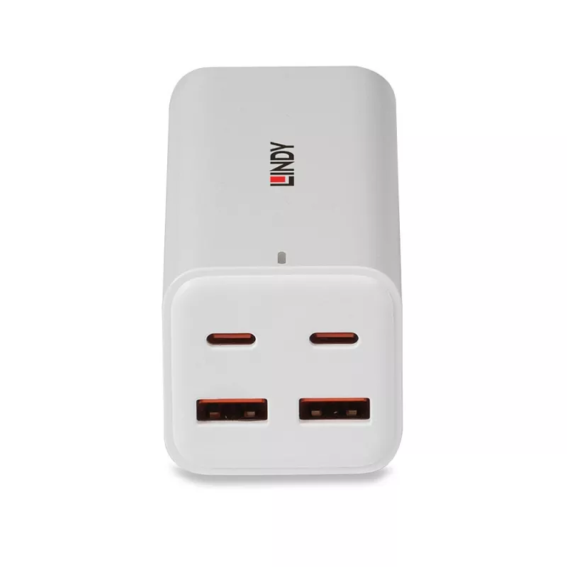 Lindy 100W 4 prievadų USB Type-C ir A GaN sieninis įkroviklis