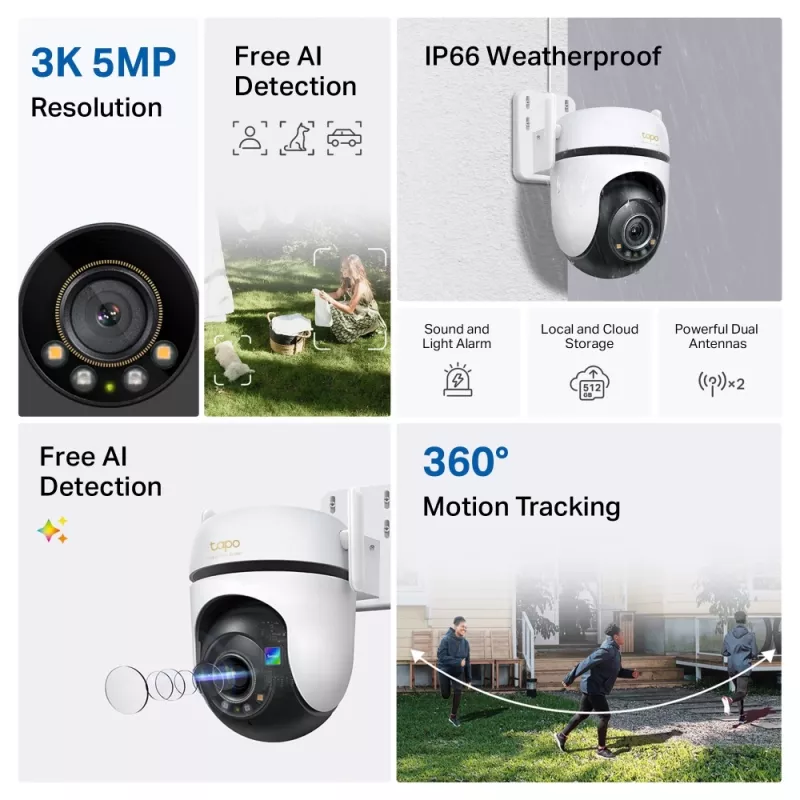 TP-Link lauko stebėjimo kamera su 360° pasukimu ir 3K raiška