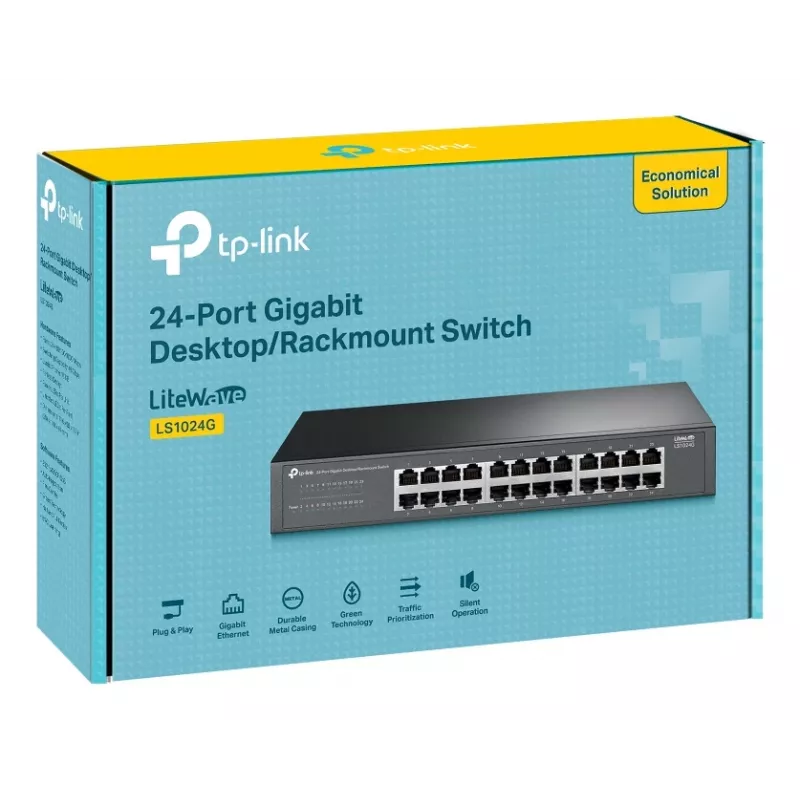 TP-Link LS1024G tinklo jungiklis, nevaldomas Gigabit Ethernet (10/100/1000), juodas