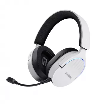 Ausinės Trust GXT 491W FAYZO laidinės ir belaidės, ant ausų, žaidimams, USB Type-C, Bluetooth, juodos, baltos