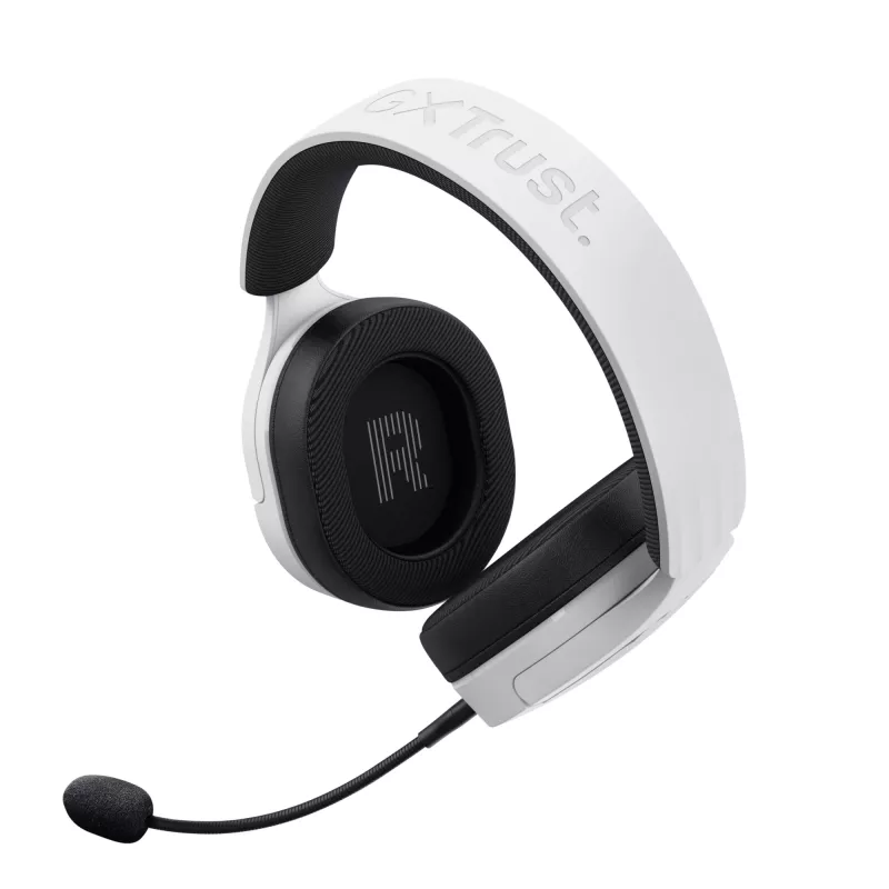 Ausinės Trust GXT 491W FAYZO laidinės ir belaidės, ant ausų, žaidimams, USB Type-C, Bluetooth, juodos, baltos