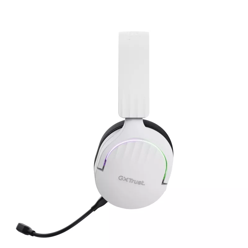 Ausinės Trust GXT 491W FAYZO laidinės ir belaidės, ant ausų, žaidimams, USB Type-C, Bluetooth, juodos, baltos
