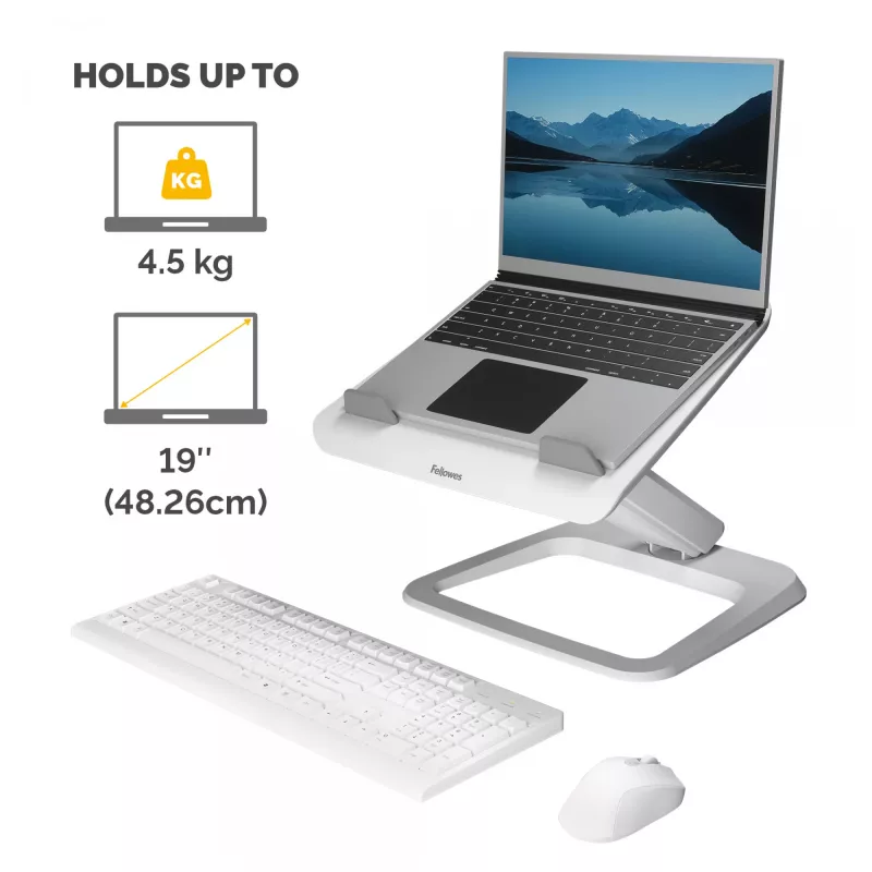 Fellowes Hana LT reguliuojamas stovas nešiojamam kompiuteriui, baltas
