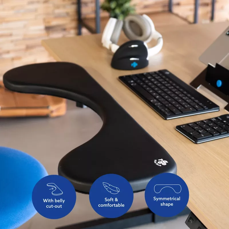 R-Go Tools porankis R-Go, ergonomiškas, simetriškas, su išpjova pilvui, minkšta putos, juodas