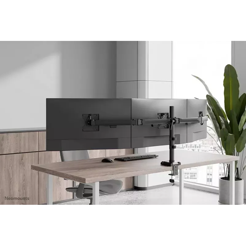 Monitorų laikiklis trims ekranams Neomounts DS60-600BL3 spaustuvas/angai 10-27 colių