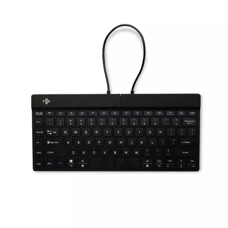 Ergonominė klaviatūra R-Go Split Break su pertraukų programine įranga, išskirta klaviatūra, QWERTY (US), Bluetooth, juoda