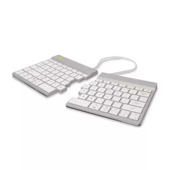 Ergonominė klaviatūra R-Go Split Break su pertraukų programine įranga, išskirstyta klaviatūra, QWERTY (US), Bluetooth, balta