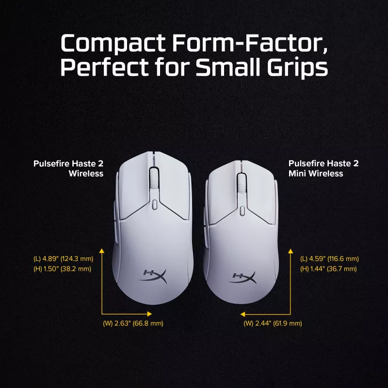 HyperX Pulsefire Haste 2 Mini – belaidė žaidimų pelė (balta)