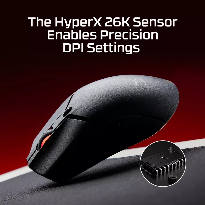 Belaidė žaidimų pelė KINGSTON HyperX Pulsefire Haste 2 Mini – ambidekstrinė, 26 000 DPI, RF/Bluetooth/USB