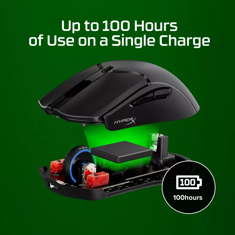 Belaidė žaidimų pelė KINGSTON HyperX Pulsefire Haste 2 Mini – ambidekstrinė, 26 000 DPI, RF/Bluetooth/USB