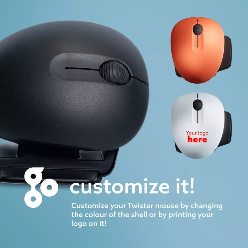 Ergonomiška pelė R-Go Tools Twister, sulankstoma, ambidekstrinė, su pertraukų programine įranga, Bluetooth ir laidinė