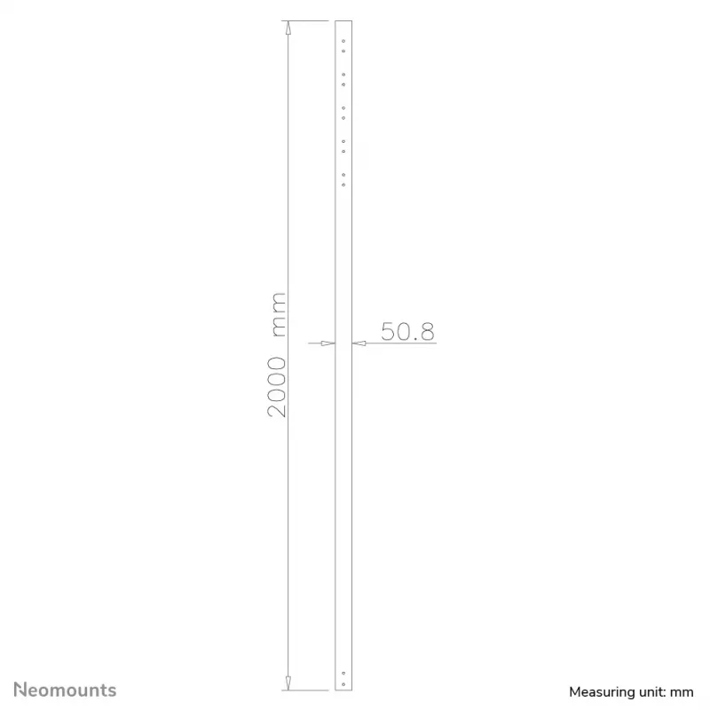 Neomounts FPMA-CP200BLACK Prailginimo stulpas TV lubiniam laikikliui - aukštis 200 cm