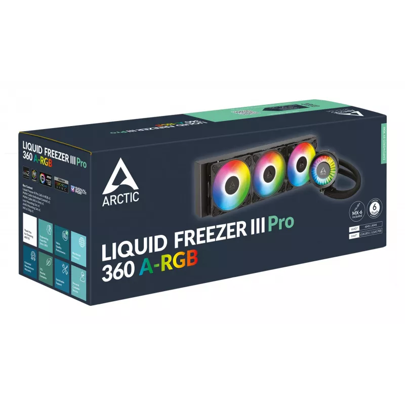 ARCTIC Liquid Freezer III Pro 360 A-RGB - Daugiaplatforminis viskas viename CPU vandens aušintuvas su A-RGB