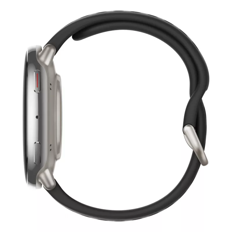 Amazfit Active 2 Premium 44 mm išmanusis laikrodis su juodu odiniu dirželiu (W2433EU1N)