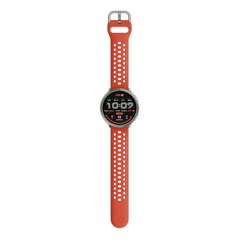 Amazfit Active 2 Premium 44 mm išmanusis laikrodis su juodu odiniu dirželiu (W2433EU1N)