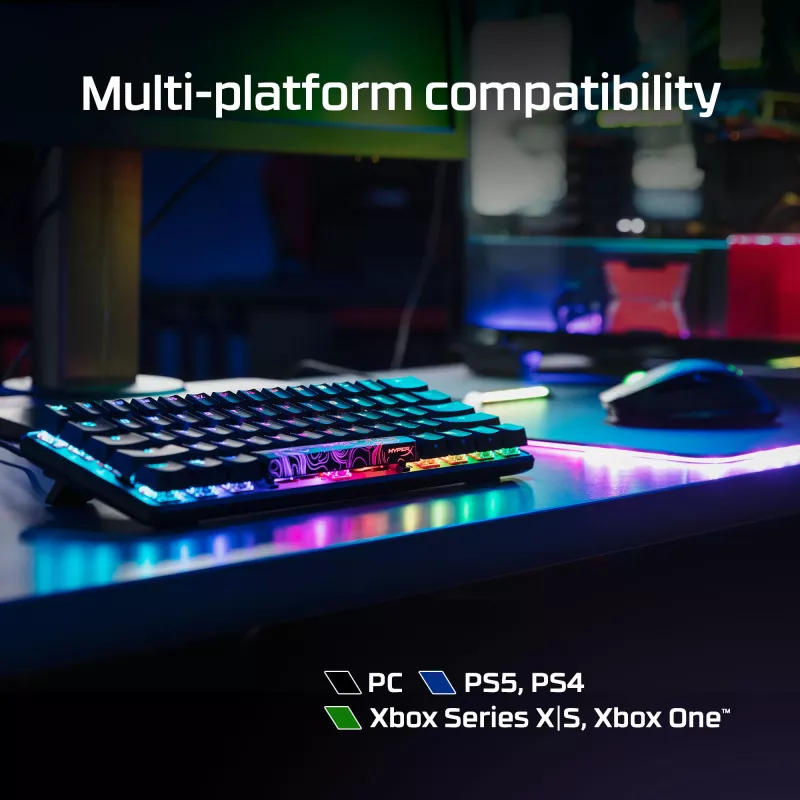 HyperX Alloy Origins 60 - Mechaninė žaidimų klaviatūra - HX Red (JAV išdėstymas)