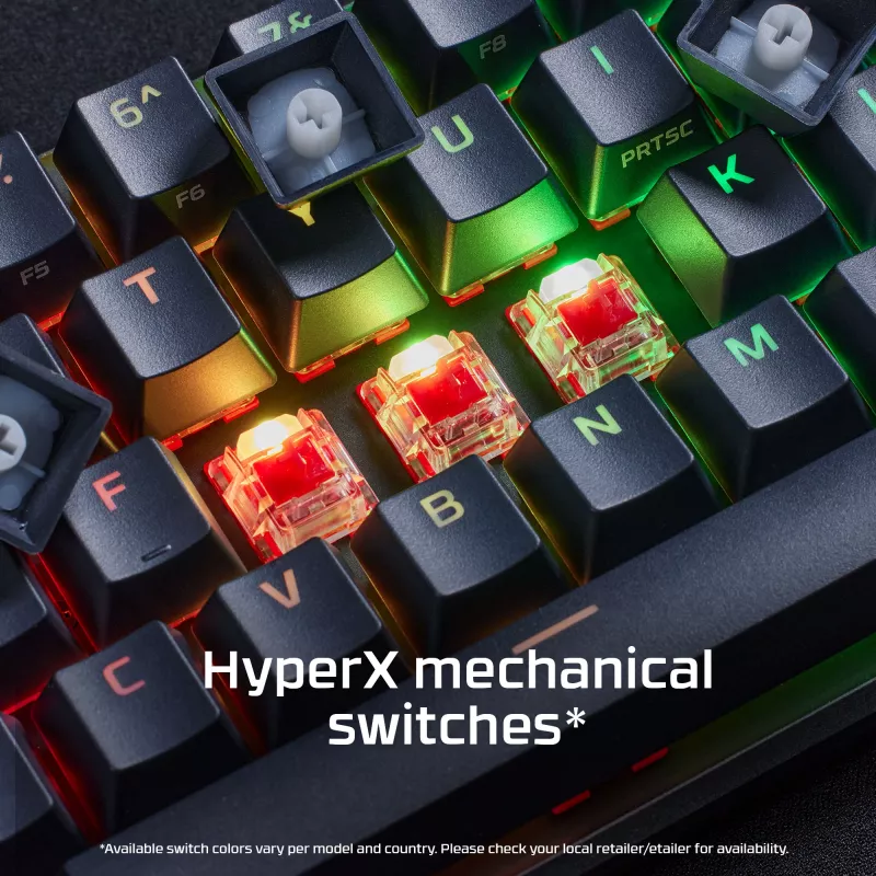 HyperX Alloy Origins 65 - mechaninė žaidimų klaviatūra - HX Red (JAV išdėstymas)