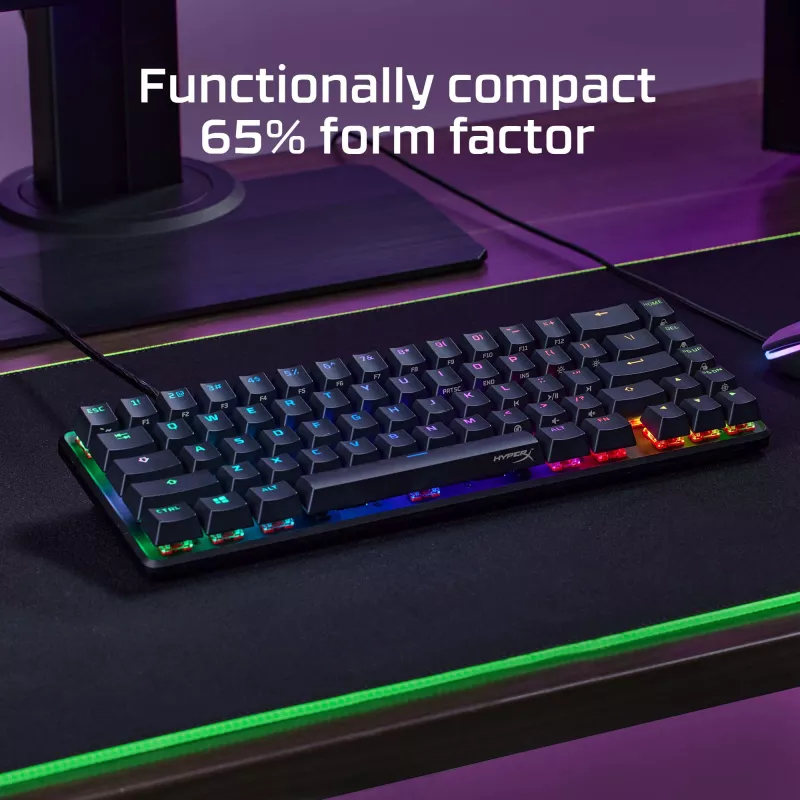 HyperX Alloy Origins 65 - mechaninė žaidimų klaviatūra - HX Red (JAV išdėstymas)